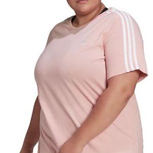Women's Adidas Aeroready Designed 2 Move 3-Stripes Sport Tee Large *Brand New!